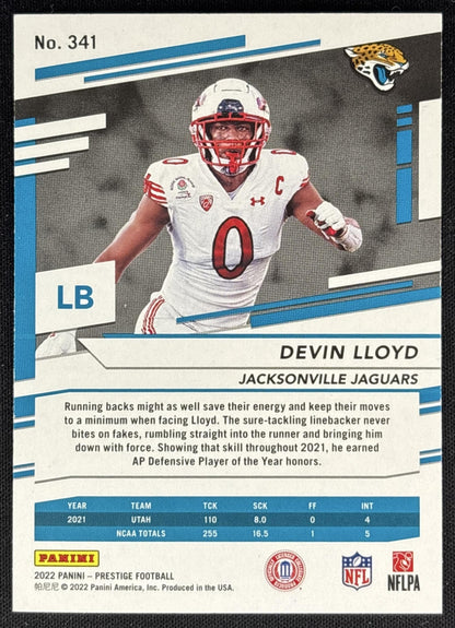 Devin Lloyd 2022 Panini Prestige Xtra Points Sunburst Jaguars Sports Trading Cards