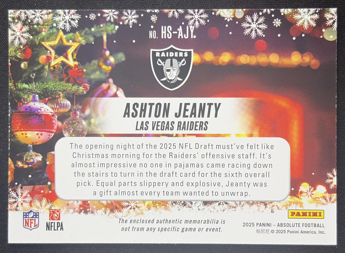Ashton Jeanty 2025 Panini Absolute Holiday Suit Raiders