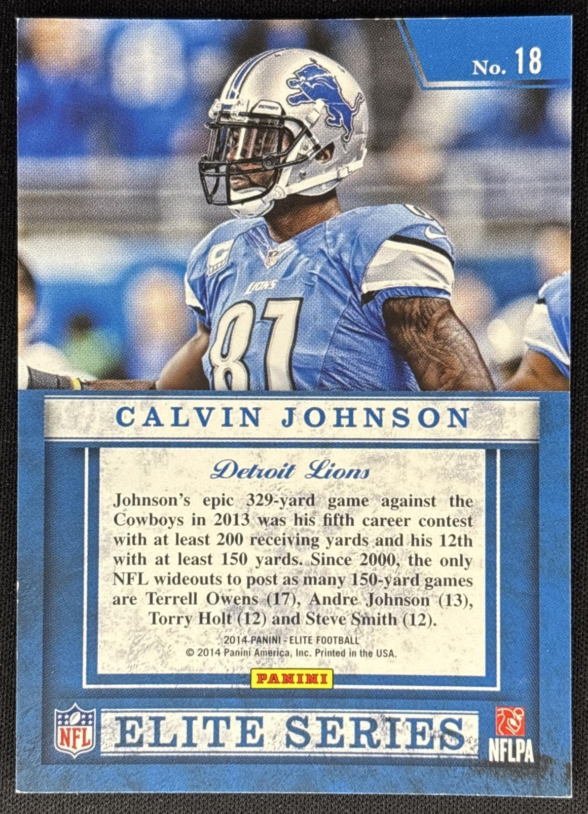 Calvin Johnson 2014 Panini Elite Series Silver Lions Sports Trading Cards