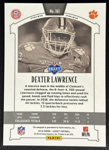 Dexter Lawrence 2019 Panini Legacy Premium Penmanship Tigers - Clemson Tigers