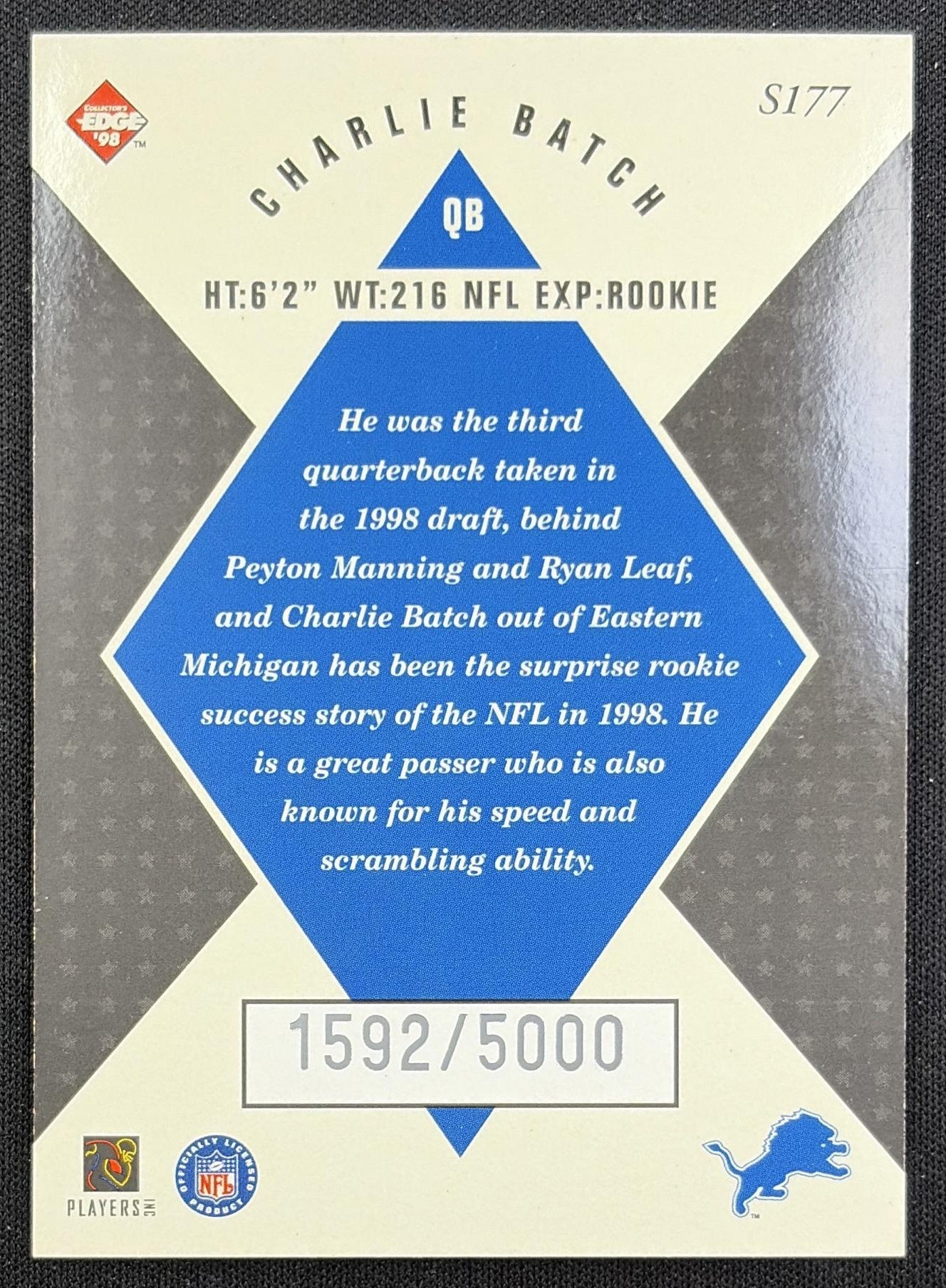 Charlie Batch /5000 Lions back