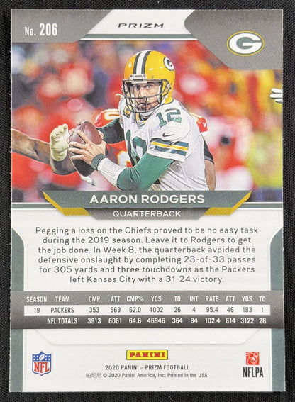 Aaron Rodgers 2020 Panini Prizm Red Ice Packers