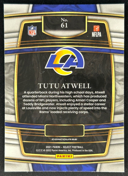 TuTu Atwell Select Concourse Los Angeles Rams Sports Trading Cards