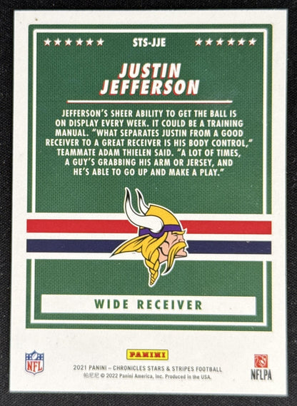 Justin Jefferson 2021 Panini Chronicles Stars and Stripes Vikings Sports Trading Card