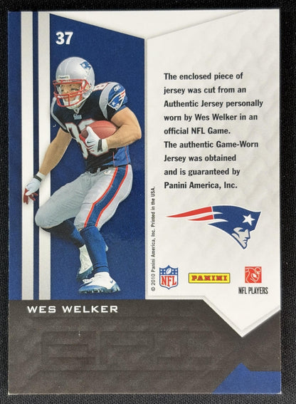 Wes Welker 2010 Panini Epix Jerseys Blue Patriots back