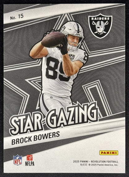 Brock Bowers 2025 Panini Revolution Star Gazing Raiders Sports Trading Cards