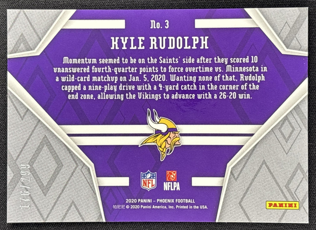 Kyle Rudolph 2020 Panini Phoenix Game Over Red /299 Vikings