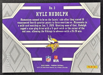 Kyle Rudolph 2020 Panini Phoenix Game Over Red /299 Vikings
