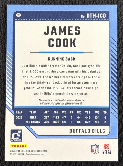 James Cook 2024 Panini Donruss Threads Bills