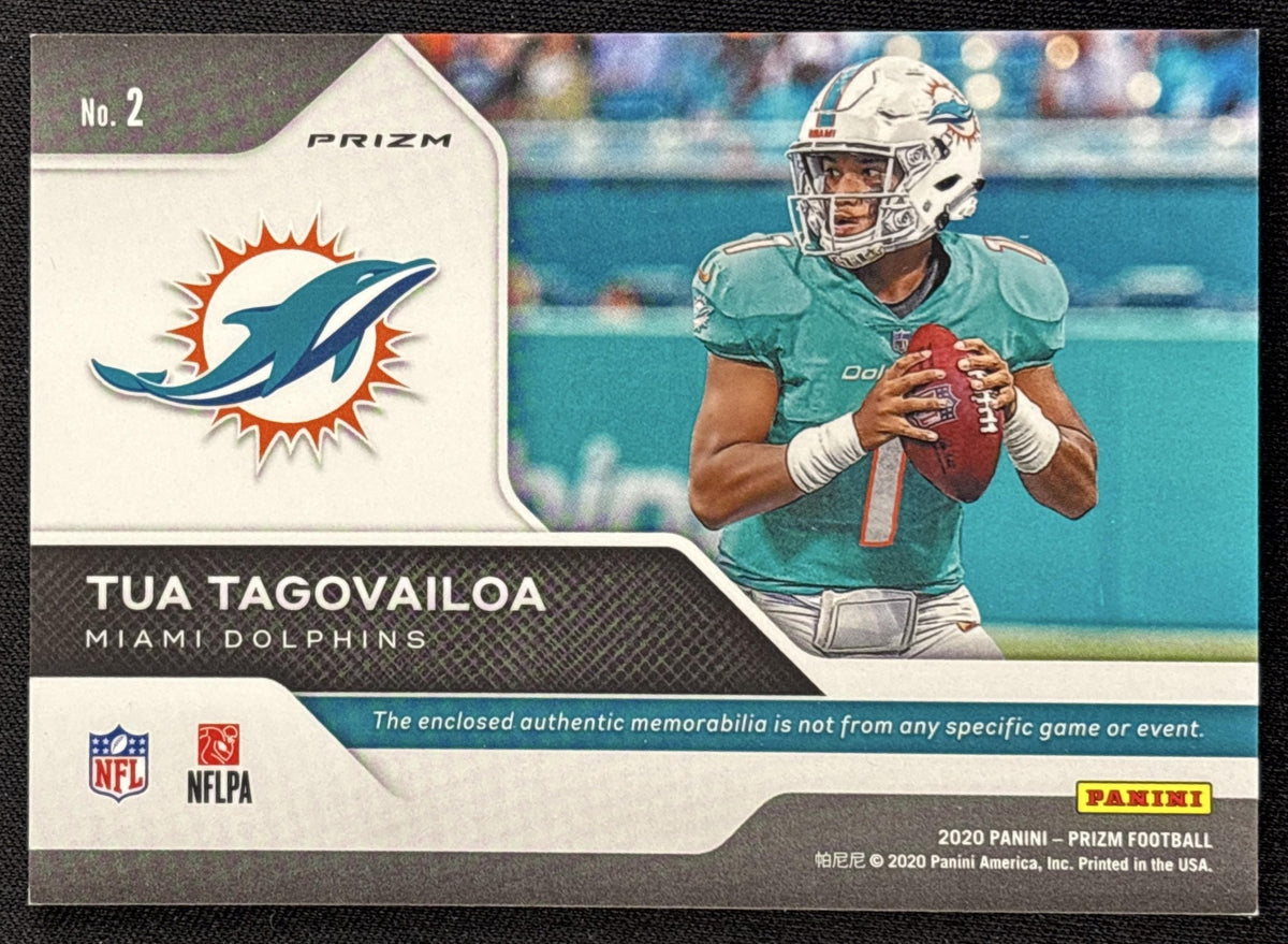 Tua Tagovailoa 2020 Panini Prizm Rookie Gear Dolphins Miami Dolphins