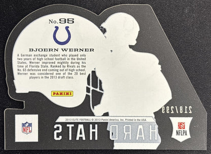 Bjoern Werner 2013 Panini Elite Rookie Hard Hats /299 Colts back