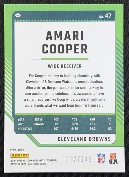 Amari Cooper 2024 Panini Donruss Optic Orange /249 Browns