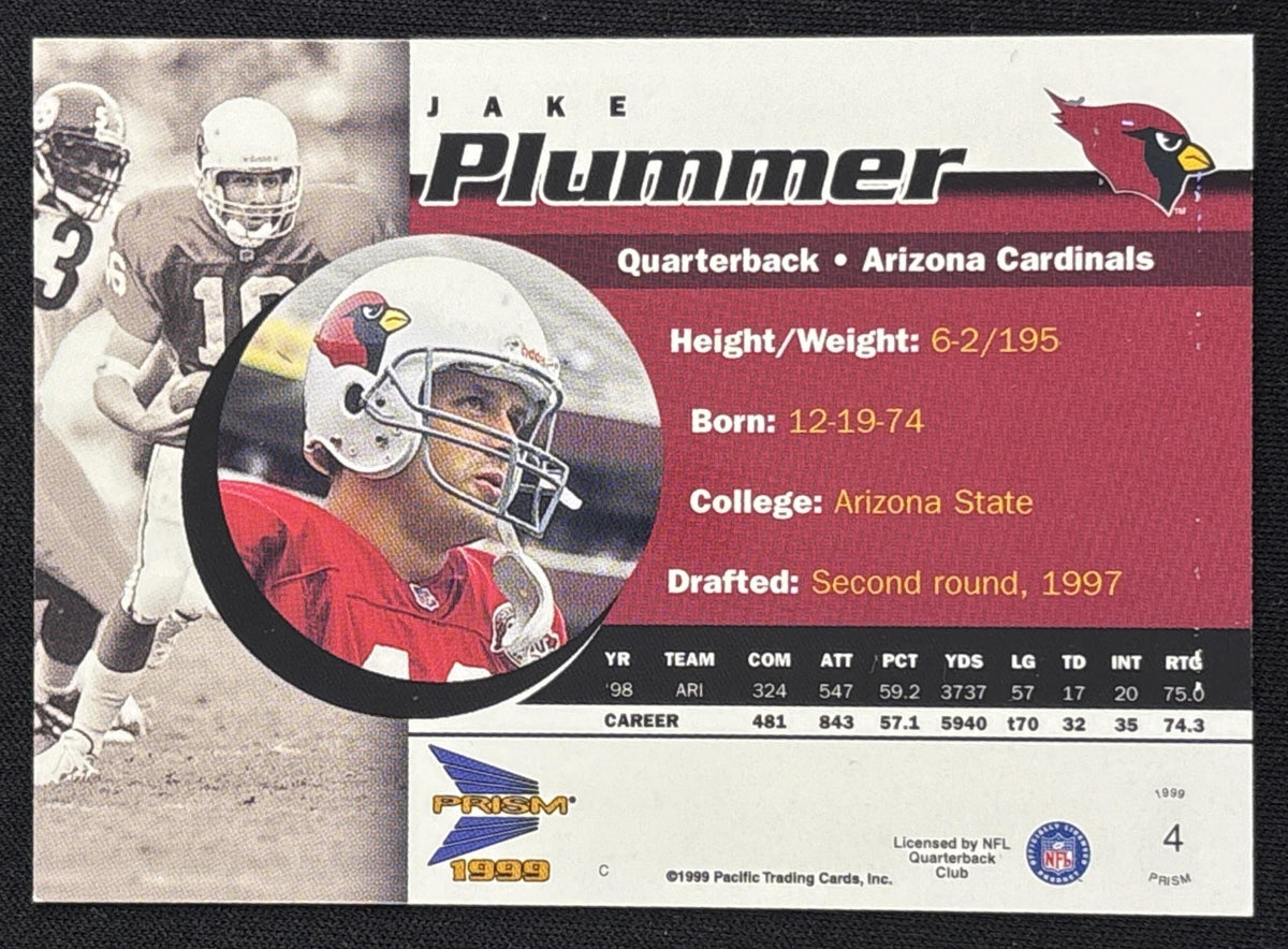 Jake Plummer 1999 Pacific Prism Cardinals - Back