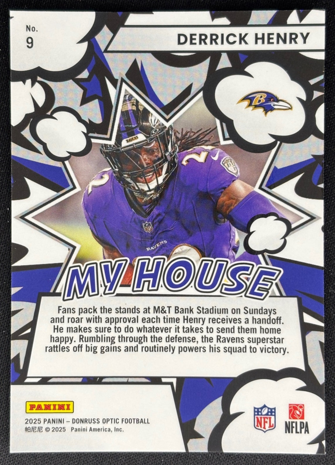Derrick Henry 2025 Panini Donruss Optic My House! Ravens Sports Trading Cards