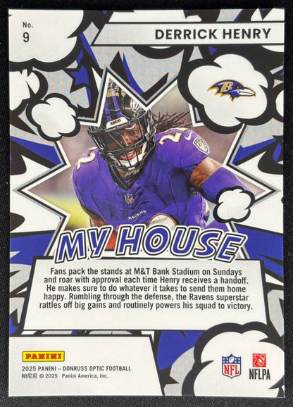 Derrick Henry 2025 Panini Donruss Optic My House! Ravens Sports Trading Cards