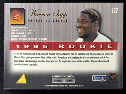 Warren Sapp 1995 Pinnacle Select Certified Buccaneers Sports Trading Card
