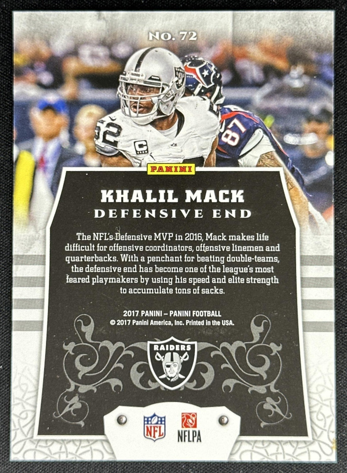 Khalil Mack 2017 Panini Blue /99 Raiders