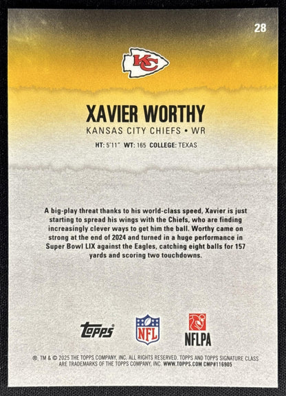Xavier Worthy 2025 Topps Signature Class Chrome Veteran Chiefs Sports Trading Cards