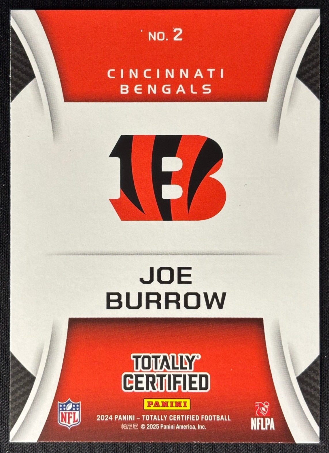 Joe Burrow 2024 Totally Certified Sunday Special Bengals