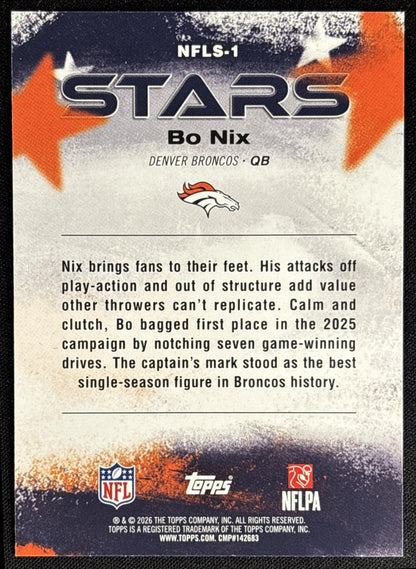 Bo Nix 2026 Topps NFL Stars Broncos
