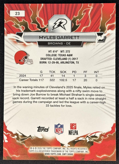 Myles Garrett 2025 Topps Resurgence Browns Cleveland Browns back