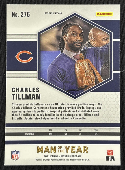 Charles Tillman 2021 Panini Mosaic White Sparkle Prizm SSP Bears Sports Trading Card
