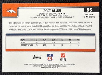 Zach Allen 2025 Topps Chrome Pink Refractor /250 Broncos