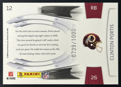 Clinton Portis 2009 Panini Playoff Prestige Prestigious Pros Blue /1000 Redskins