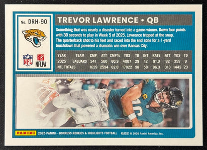 Trevor Lawrence 2025 Panini Donruss Rookies & Highlights Jaguars Sports Trading Cards