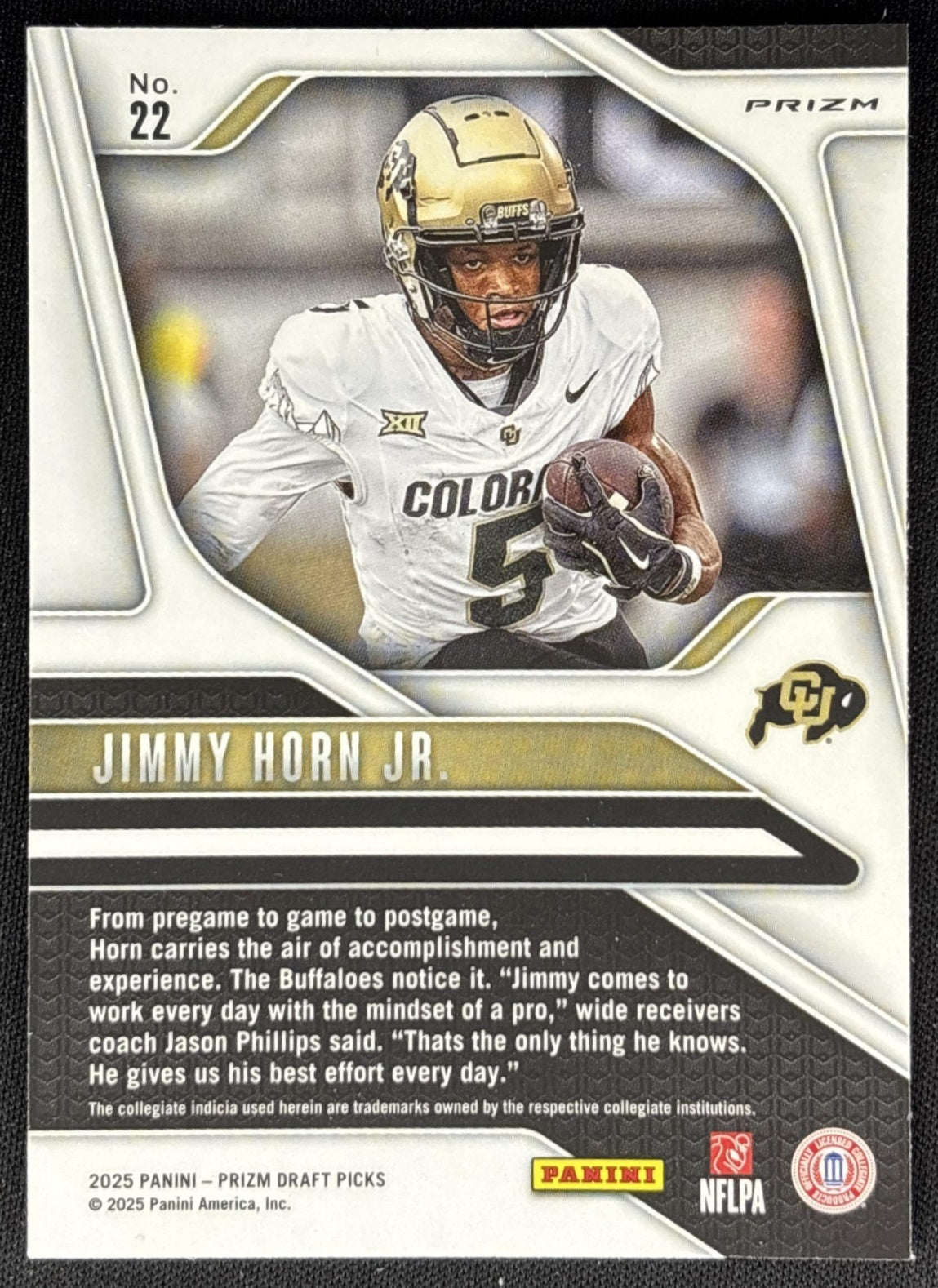 Jimmy Horn Jr. 2025 Panini Prizm Draft Picks Red Ice Buffaloes Panthers Sports Trading Cards