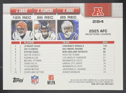Stefon Diggs Ja'Marr Chase Zay Flowers 2026 Topps Fanatics Foil Sports Trading Card