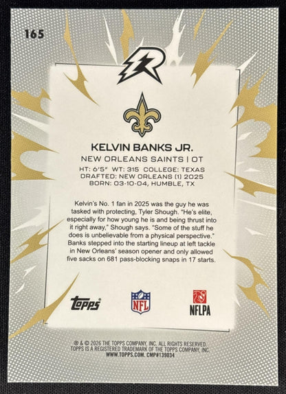 Kelvin Banks Jr. 2025 Topps Resurgence Saints Sports Trading Cards
