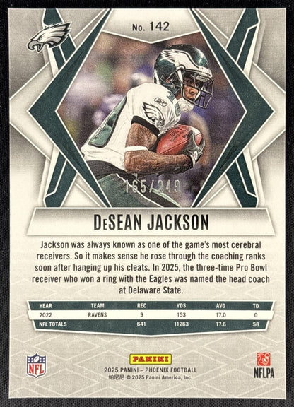 DeSean Jackson 2025 Panini Phoenix Purple Hyper Prizm /249 Eagles back