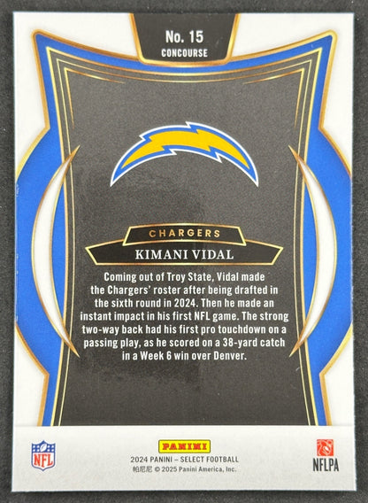 Kimani Vidal 2024 Select Concourse Chargers Sports Trading Cards