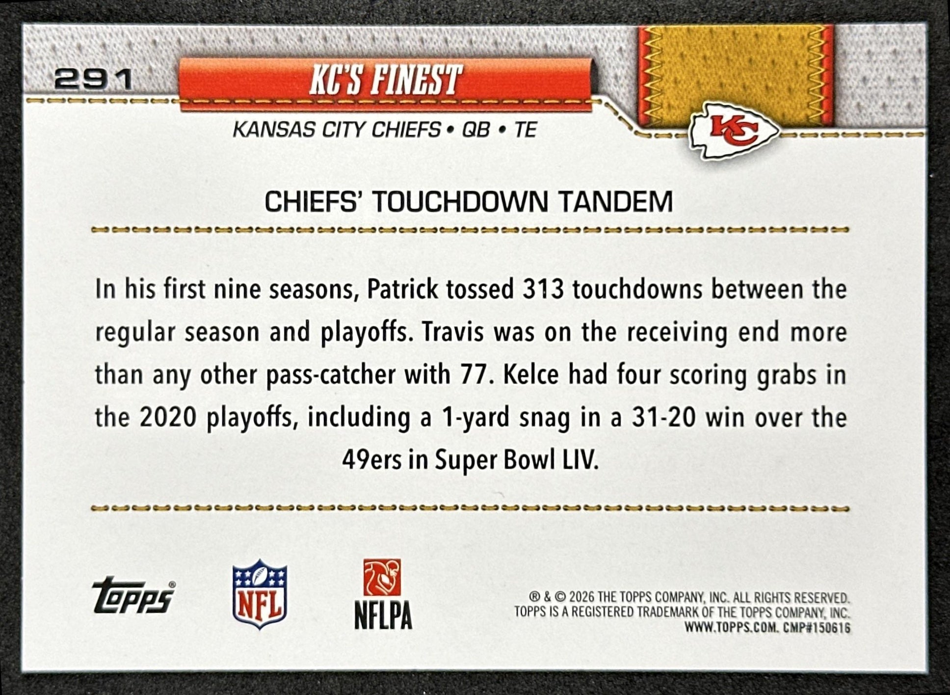 KC's Finest 2026 Topps Chiefs Flagship Chiefs Sports Trading Cards