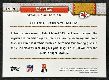 KC's Finest 2026 Topps Chiefs Flagship Chiefs Sports Trading Cards