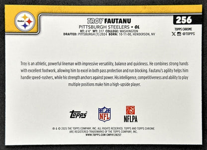 Troy Fautanu 2025 Topps Chrome Sapphire Steelers back