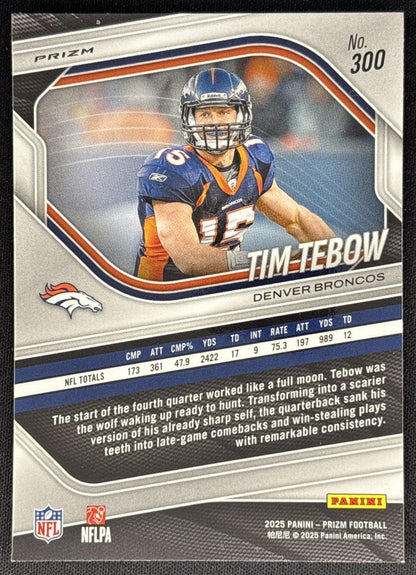 Tim Tebow 2025 Panini Prizm Red Retail Broncos Sports Trading Cards