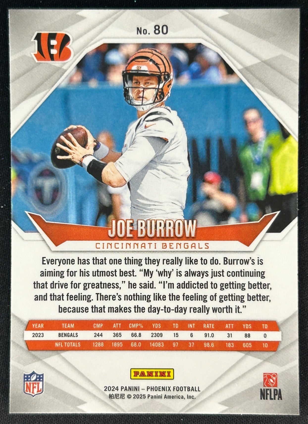 Joe Burrow 2024 Phoenix International Bengals Sports Trading Cards
