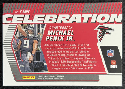Michael Penix Jr. 2025 Panini Score Celebration Falcons Sports Trading Cards