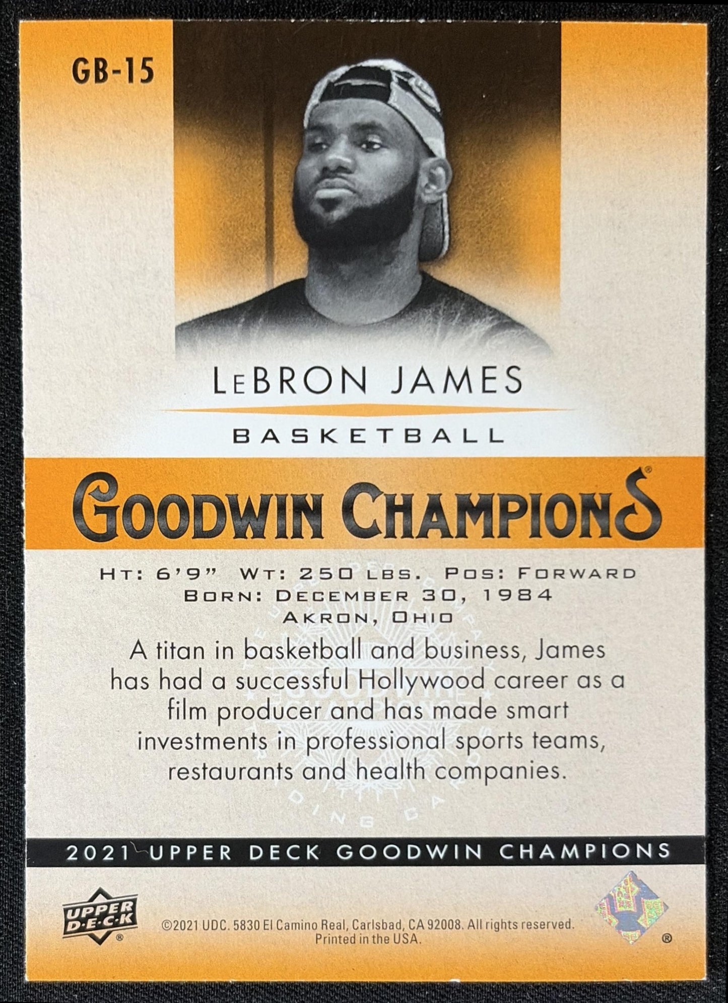 LeBron James 2021 Upper Deck Goodwin Champions All World Basketball