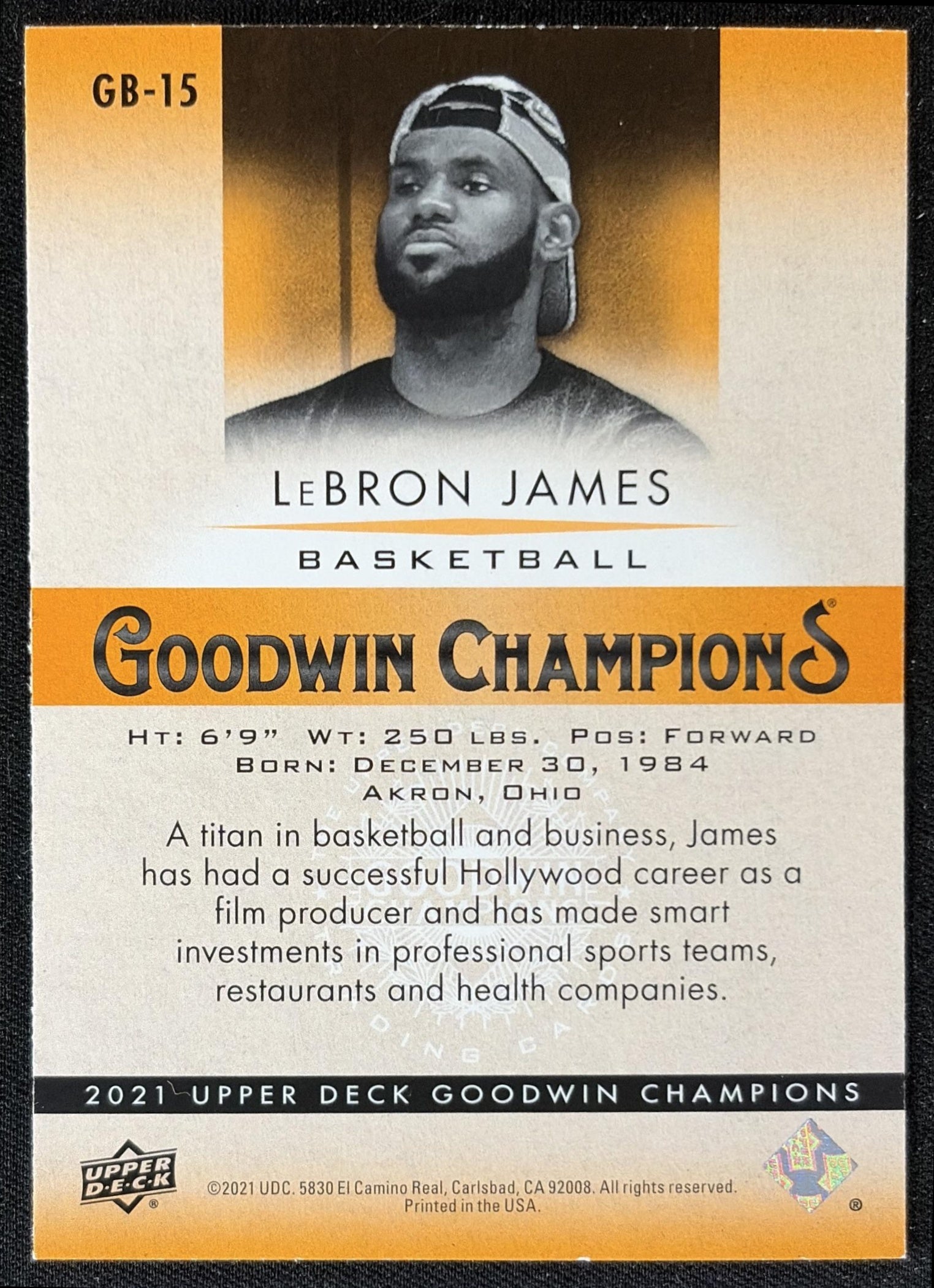 LeBron James 2021 Upper Deck Goodwin Champions All World Basketball