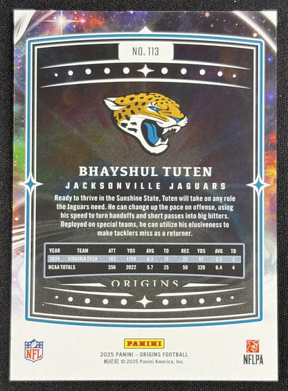 Bhayshul Tuten 2025 Panini Origins Rookie Jaguars Sports Trading Card