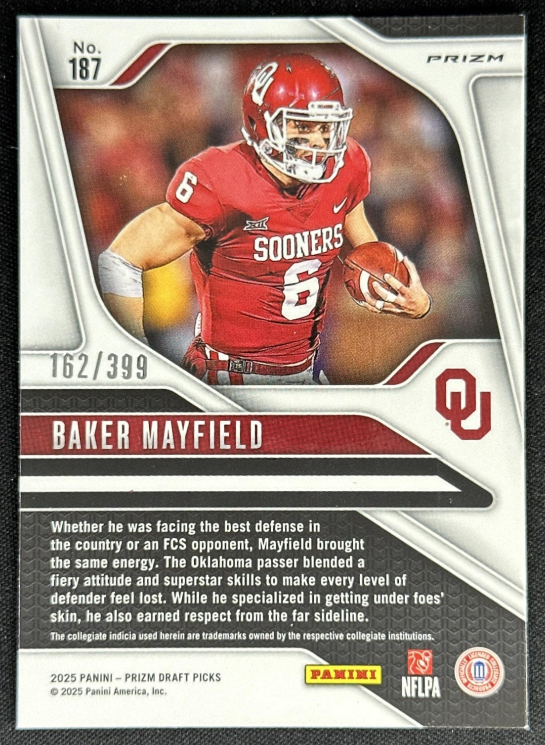 Baker Mayfield 2025 Panini Prizm Draft Picks Red /399 Sooners