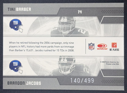 John Mackey Dallas Clark 2009 Panini Donruss Elite Passing the Torch Green /499 Colts
