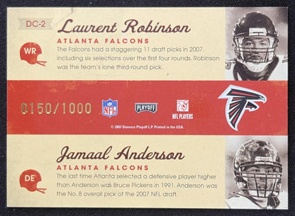 Laurent Robinson Jamaal Anderson 2007 Playoff Contenders Draft Class /1000 Falcons Sports Trading Card