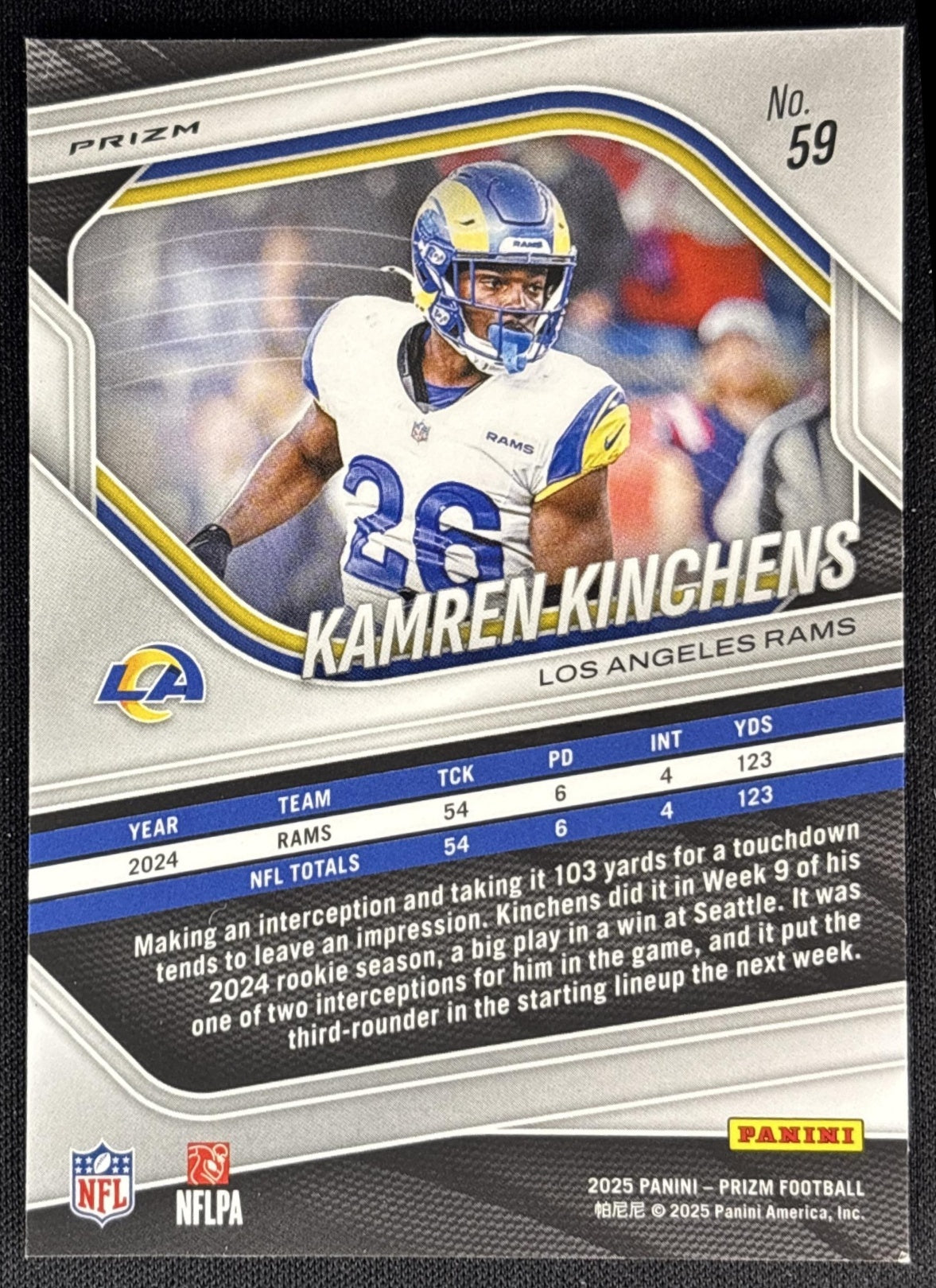 Kamren Kinchens 2025 Panini Prizm Black & White Checker