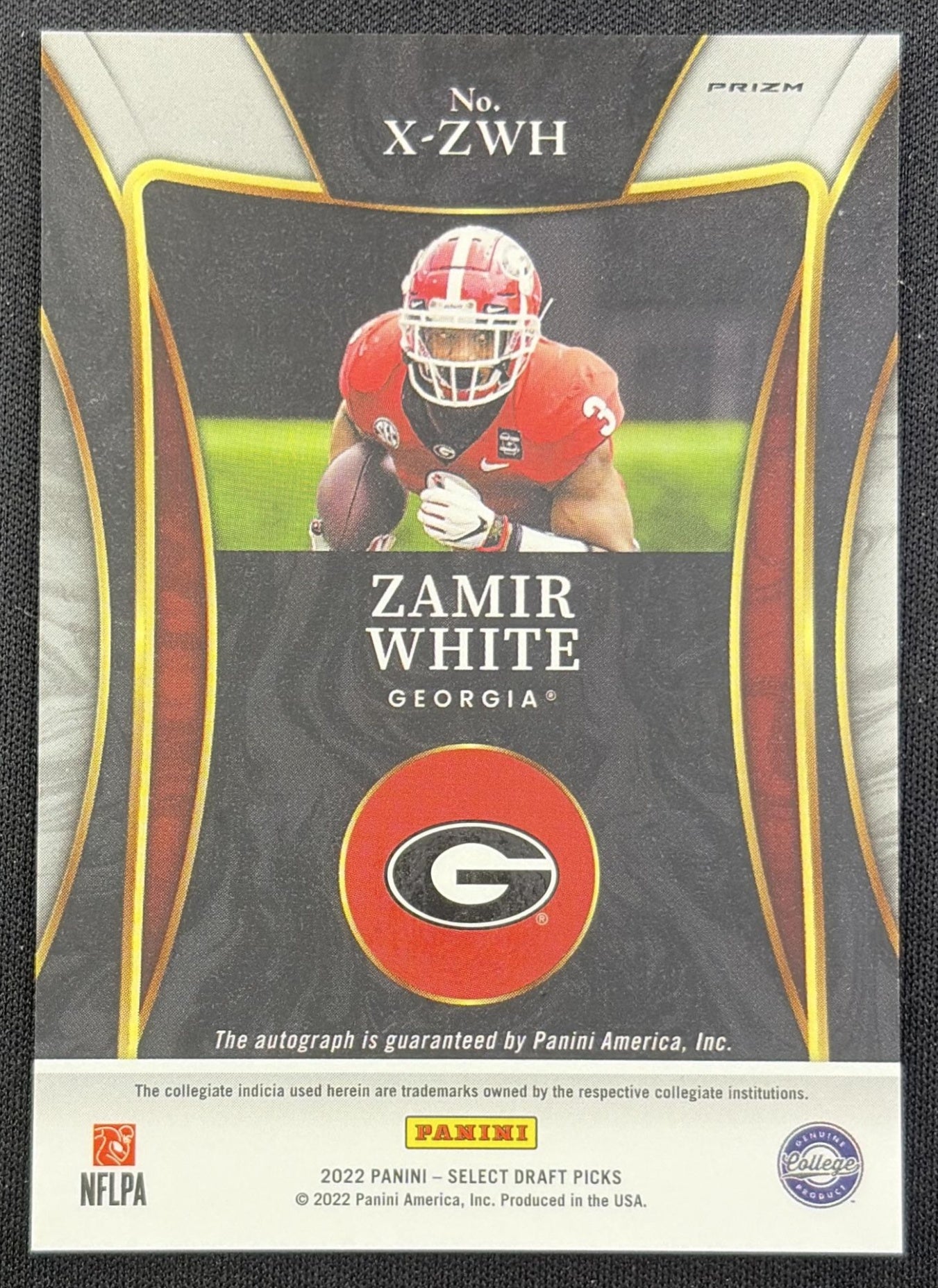 Zamir White 2022 Panini Select Draft Picks X Factor Signatures Silver Prizm Bulldogs