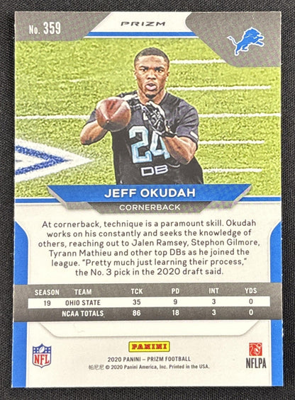 Jeff Okudah 2020 Panini Prizm Red Ice Lions