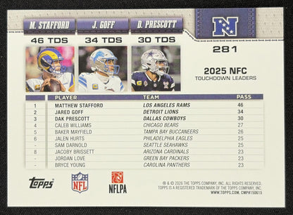 Matthew Stafford 2026 Topps Rainbow Foil Rams